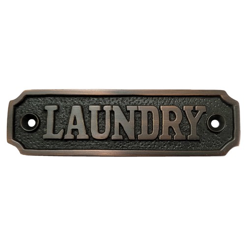 Small Laundry Brass Door Sign 